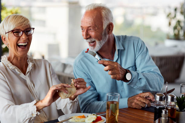 Senior Couple Having Breakfast Senior Couple Having Breakfast